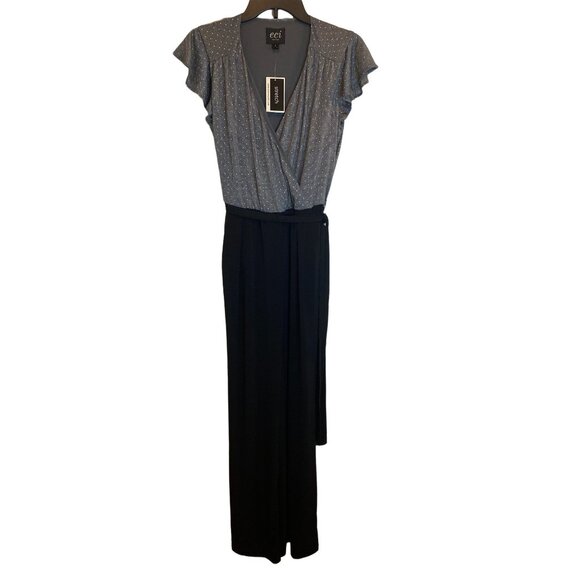 Eci New York Women's Black/Silver Jumpsuit Size Small NWT - Picture 1 of 4